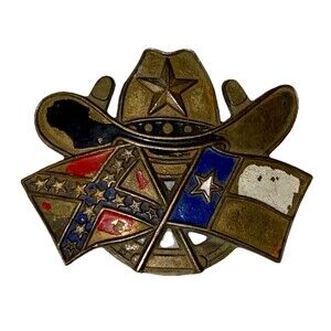Vintage 1982 Baron Solid Brass Belt Buckle Texas Western Missing Back Clasp